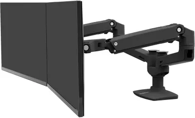 Immagine prodotto di Ergotron LX Dual Side-by-Side Arm - Kit di montaggio (supporto per tavolo, foro per il piano del tavolo, barra, 2 bracci articolati, staffa a T)