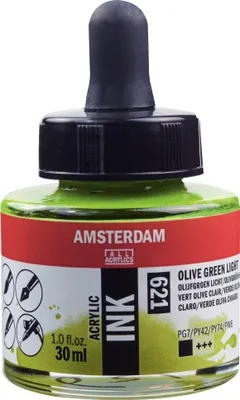 Obrázek produktu pro Amsterdam lahvička s akrylovou barvou 30 ml olivově zelená světlá 621