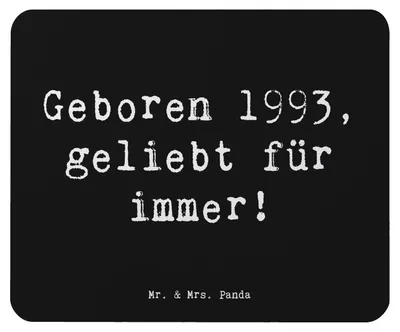 Produktbild von Mr. & Mrs. Panda Mauspad Spruch 1993 Geburtstag - Schwarz - Geschenk, Mouse Pad, pc, Erinnerungen, computer mousepad, mousematte, Glückwunsch, Alter, Geboren