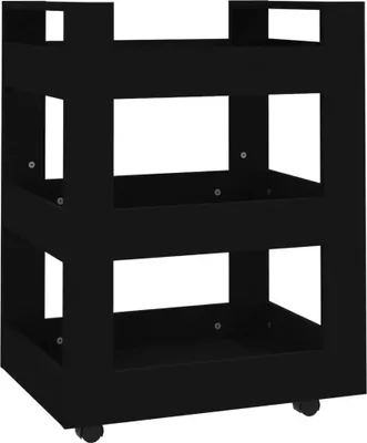 Obrázek produktu pro vidaXL Kuchyňský vozík černý 60x45x80 cm Dřevěný materiál