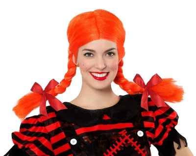Produktbild von Atosa Perücke Mit Zöpfen Und Flechtfrisuren Rot Rot One Size