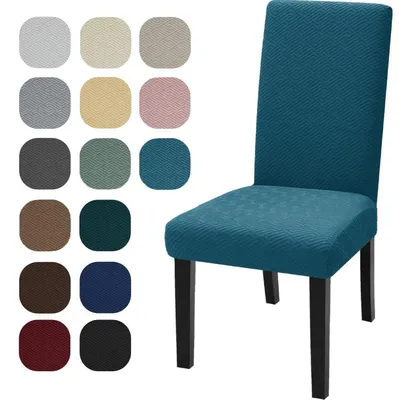 Productafbeelding van Stoelhoes set van 6, stretch, universeel, wasbaar, in de kleur pauwenblauw