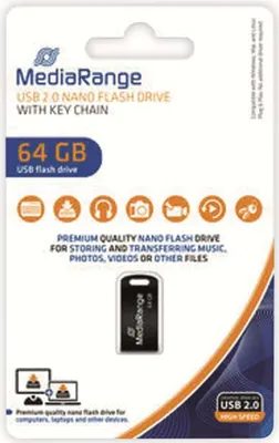 Produktbild von MEDIARANGE MR923 USB-Stick 64 GB 2.0 USB-Anschluss Typ A Schwarz Nano-Speiche...