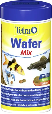 Produktbild von Tetra Wafer Mix - Fischfutter für alle Bodenfische (z.B. Welse) und Krebse, für gesundes Wachstum und Vitalität, 250 ml Dose