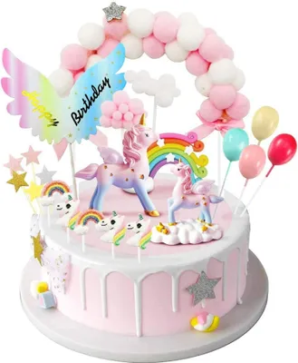 Produktbild von Tortendeko Einhorn Regenbogen Geburtstag Kuchen Mädchen