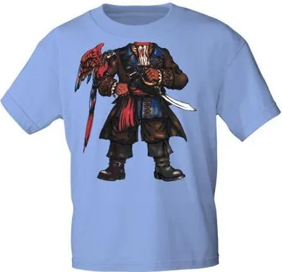 Produktbild von Kinder T-Shirt mit Print Pirat Seeräuber 15731 Gr. 110-164 Color - hellblau Größe - 110/116