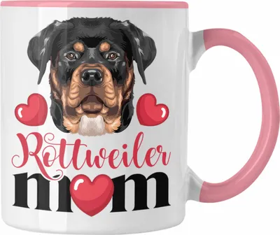 Produktbild von Trendation - Rottweiler Besitzer Mom Mama Tasse Geschenk Lustiger Spruch Geschenkidee Rottweiler Besitzerin (Rosa)