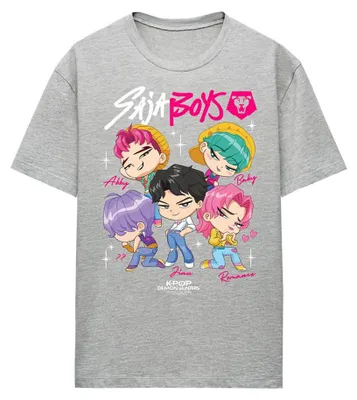 Productafbeelding van K-Pop Demon Hunters - T-shirt voor dames, model TV43968 (maat S), kleur: grijze melange