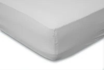 Produktbild von Eleganzzz Spannbetttuch Perkal-Baumwolle – Grau  – 180x200  – 35 cm Eckhöhe – kühl & knitterarm