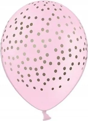 Obrázek produktu pro Růžové balónky se zlatými tečkami, 30 cm, 1 ks.