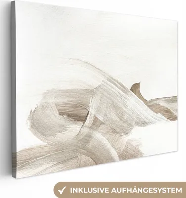 Zdjęcie produktu dla MuchoWow® - Obraz na płótnie - Abstrakcja - Sztuka nowoczesna - Beżowy, Fototapeta, dekoracja ścienna, obrazy do salonu, 40x30cm