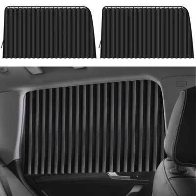 Produktbild von Auto-Sonnenschutz, magnetischer Sonnenschutz für Seitenscheiben, Auto-Vorhänge, Verdunkelungsvorhänge, UV-Schutz, Hitzeschutz, 2 Stück, schwarz