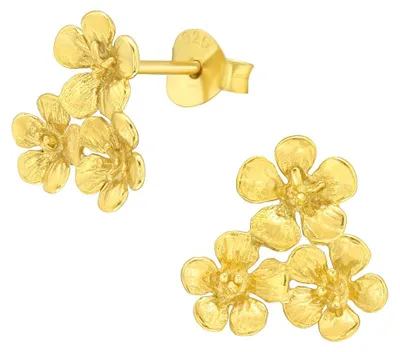 Produktbild von Ohrstecker Blumen: vergoldete Ohrringe aus Silber 925