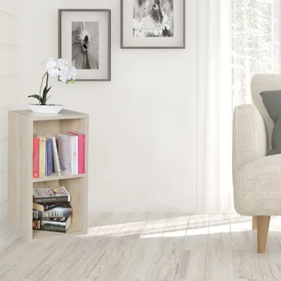 Image de Étagère sur pied FineBuy en bois Sonoma 30 x 60 x 30 cm – Étagère moderne compacte, étagère de rangement étroite, petite bibliothèque, 2 étagères, étagère étroite en bois, étagère d'encastrement