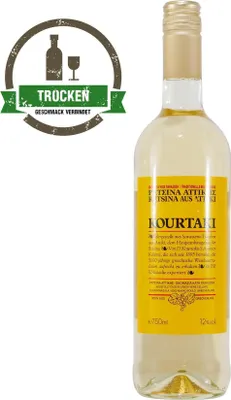 Produktbild von Kourtaki Retsina Weißwein | Traditioneller griechischer Harzwein aus Attiki | 12 % vol | 750 ml