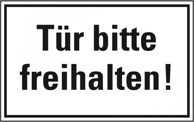 Produktbild von Dreifke® Schild I Türhinweisschild Tür bitte freihalten!, Kunststoff, 300x200mm
