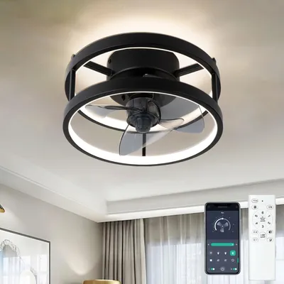 Obrázok produktu pre Stropný ventilátor s osvetlením a diaľkovým ovládaním, LED stropné svietidlo, priemer 33 cm