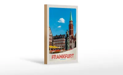 Produktbild von Holzschild Reise 12x18 cm Frankfurt Deutschland Altstadt Urlaub