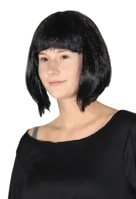 Produktbild von Damen Kunsthaarperücke schwarz im Bob-Stil mit Pony für Fasching, Karneval & Mottopartys