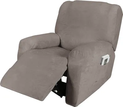 Obrázek produktu pro 4 kusy strečového lehátka Pohovka Slipcover Chránič nábytku pro 1 sedací polštář, světle šedá