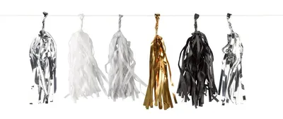 Immagine prodotto di Ghirlanda di nappe oro, argento, nero