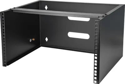Produktbild von StarTech.com 6HE Netzwerkschrank 19 Zoll 6HE für Wandmontage - 14 Zoll tief - kleiner serverschrank/Wand half rack - 19" Wandhalterung für Server/IT Geräte - 20kg Belastbarkeit, Schwarz, Wandmontiertes Regal, 6U, 20 kg, 4,5 kg, Schwarz