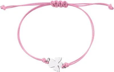 Produktbild von Rosa geflochtenes Armband aus Edelstahl für Mädchen - Geschenkartikel für Freundschaft - Mädchenarmband