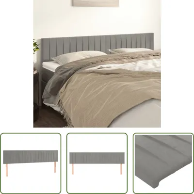 Produktbild von The Living Store Kopfteile 2 Stk. Hellgrau 90x5x78/88 cm Samt