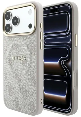 Productafbeelding van Guess Embossed 4G Classic telefoonhoesje voor iPhone 18 Pro Max / 17 Pro Max, met MagSafe, roze