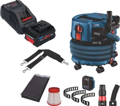 Produktbild von Bosch GAS 18V-12 MC Professional Akku Staubsauger BITURBO Brushless + 1x ProCore Akku 5,5 Ah + Schnellladegerät + Zubehör