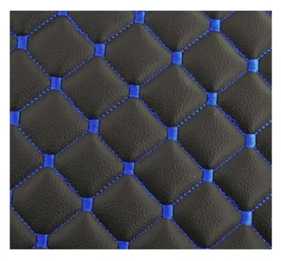 Image de Tapis de sol en cuir noir avec surpiqûres bleues pour Scania R 2016, boîte automatique, deux sièges pneumatiques, similicuir, qualité luxe