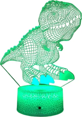Produktbild von Kinder Nachtlicht, 2 Arten Muster(Dinosaurier und Einhorn) 3D LED Illusionslampe 16 Farbwechsel dimmbar, Party Geburtstag begünstigt Geschenk für Mädchen Junge Wohnzimmer Schlafzimmer Nachbildung
