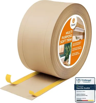 Obrázok produktu pre QUEST Multifunkčná PVC lišta 1x120mm, 5m 6in1 - samolepiaci panel, pieskový