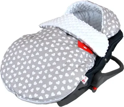 Produktbild von BabyLux Sommerfußsack 90 cm – Perfekter Fußsack für Babyschale, Kinderwagen & Buggy, Minky-Fleece + Baumwolle, für Frühling, Sommer 7. Weiß + Herzen
