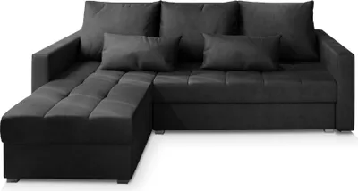 Produktbild von Masseno Ecksofa KOS PIK M mit Schlaffunktion L-Form, Sofa mit Bettkasten, Wohnzimmersofa, Couch, Soffa, Bettsofa, Couchgarnitur- Schwarz, MONOLITH 95