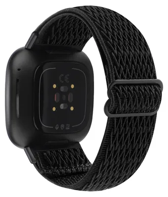 Produktbild von By Qubix passend für Fitbit Versa 3/4 & Sense 1/2 Nylon loop Armband - Schwarz