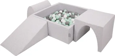 Produktbild von KiddyMoon Spielplatz Aus Schaumstoff Mit 200 Bälle 7cm Hindernisläufen Version 2 Quadrat Bällebad Mit Bunten Bällen Für Babys Und Kinder