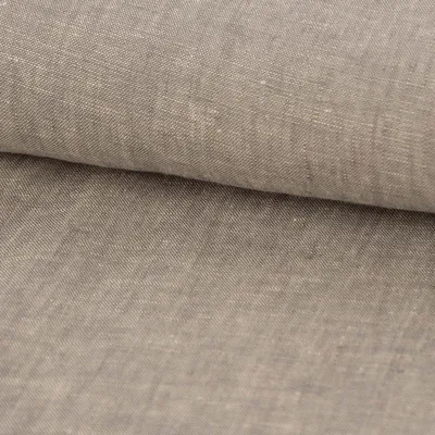 Produktbild von Leinenstoff Meterware Reinleinen 100% Linnen Georgio uni khakigrün meliert 137cm
