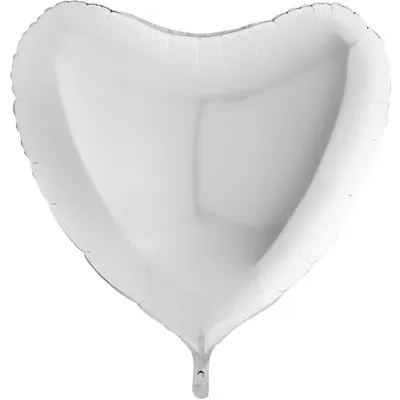 Produktbild von 36"/Ø91cm Folienballon Uni Herz | Weiß