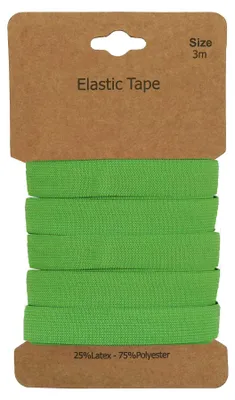 Gummiband 3m x 10mm Gummilitze elastisches Band Gummi Wäscheband apfelgrün