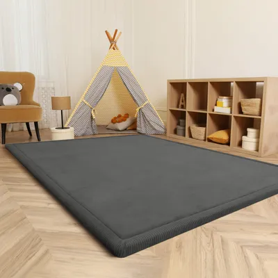 Produktbild von Kinderteppich Kinderzimmer Teppich Baby Spielteppich Flauschig Rutschfest Deko Grösse 80 cm Rund