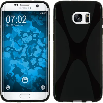 Produktbild von PhoneNatic Case kompatibel mit Samsung Galaxy S7 Edge - schwarz Silikon Hülle X-Style Cover