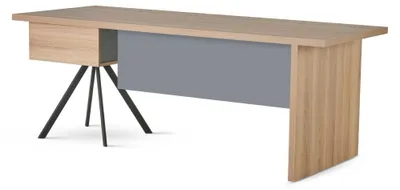 Produktbild von Beige-Grauer Arbeitszimmer Tisch Designer Rechteckiger Bürotisch Möbel