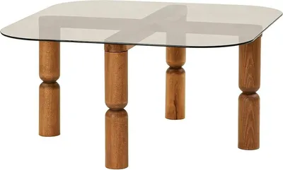 Produktbild von Dmora Couchtisch Psamathe 80x80x40 cm Braun Rauchoptik