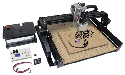 Obrázok produktu pre CNC rezací stroj, vreteno 500 W, možnosť gravírovania, s ručným ovládačom, s laserom 40 W, 220 V