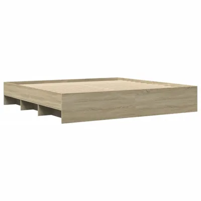 Produktbild von vidaXL Bettgestell ohne Matratze Sonoma-Eiche 200x200 cm Holzwerkstoff