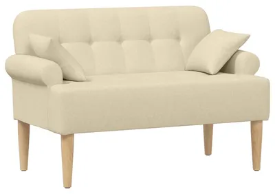Produktbild von vidaXL Zweisitzer mit Knopfheftung Creme 120 x 65 x 79 cm Stoff
