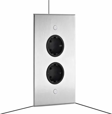 Produktbild von Thebo ST 3007/2 Steckdosenelement Edelstahl 2-fach Steckdosenleiste