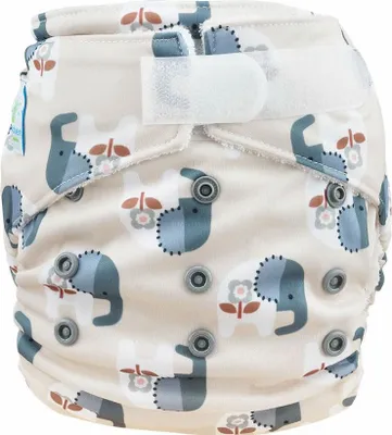 Produktbild von Blümchen Pocketwindel mit Bambusfutter Klett Cozy Elephant