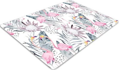 Produktbild von Stuhlunterlage Bürostuhlunterlage 120 cm x 90 cm Bodenmatte Bürostuhlunterlage - Flamingos